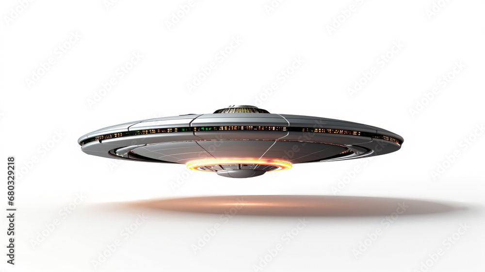 UFO on white background, AI Generative. UFO on white background, AI Generative.