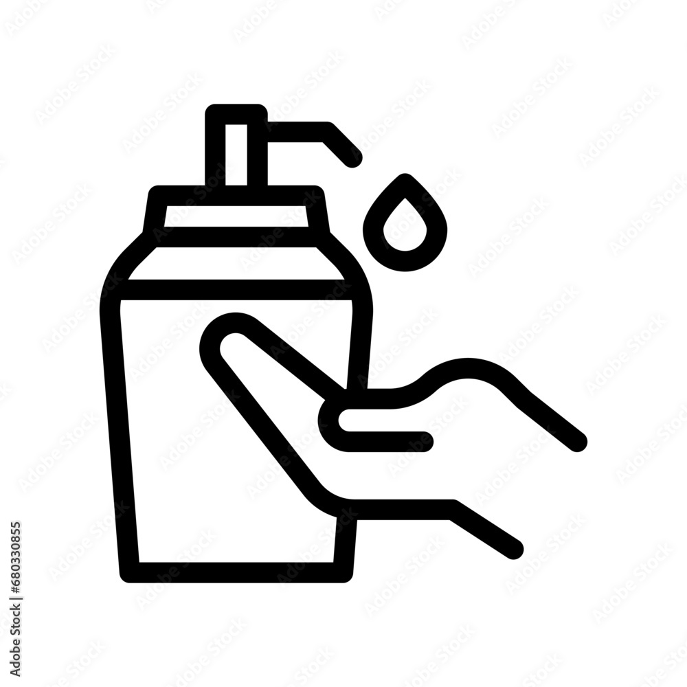 hand sanitizer line icon illustration vector graphic. Simple element illustration vector graphic, suitable for app, websites, and presentations isolated on white background hand sanitizer line icon illustration vector graphic. Simple element illustration vector graphic, suitable for app, websites, and presentations isolated on white background