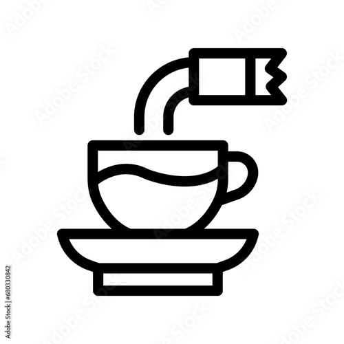instant coffee line icon illustration vector graphic. Simple element illustration vector graphic, suitable for app, websites, and presentations isolated on white background