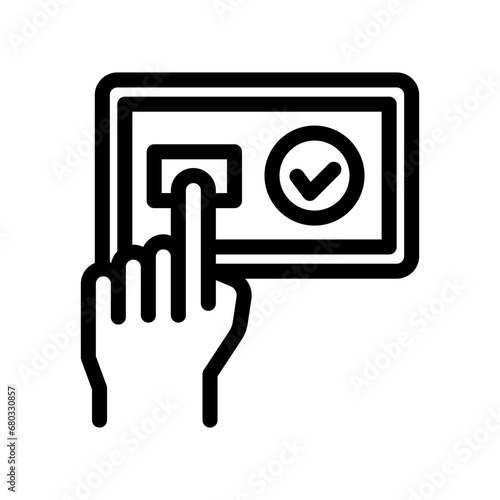 self service line icon illustration vector graphic. Simple element illustration vector graphic, suitable for app, websites, and presentations isolated on white background