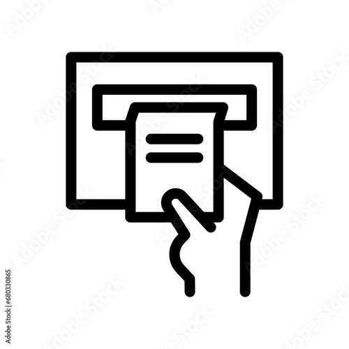 receipt line icon illustration vector graphic. Simple element illustration vector graphic, suitable for app, websites, and presentations isolated on white background