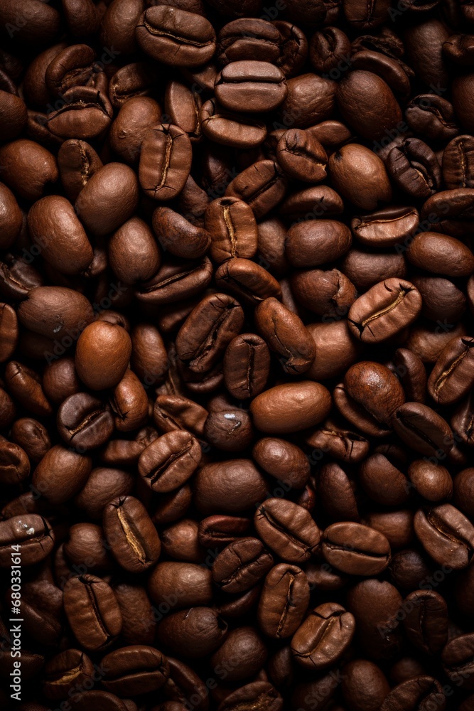 Obraz premium Coffee beans of coffee front view AI generated illustration