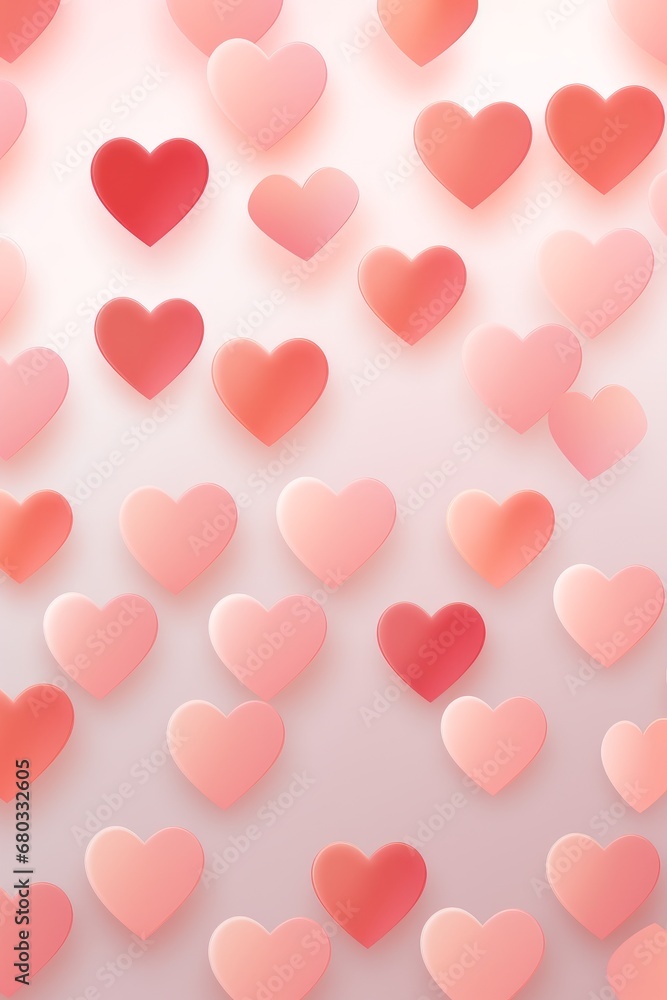 Craft a minimalistic heart pattern repeated across a soft gradient pink backdrop AI generated illustration Craft a minimalistic heart pattern repeated across a soft gradient pink backdrop AI generated illustration