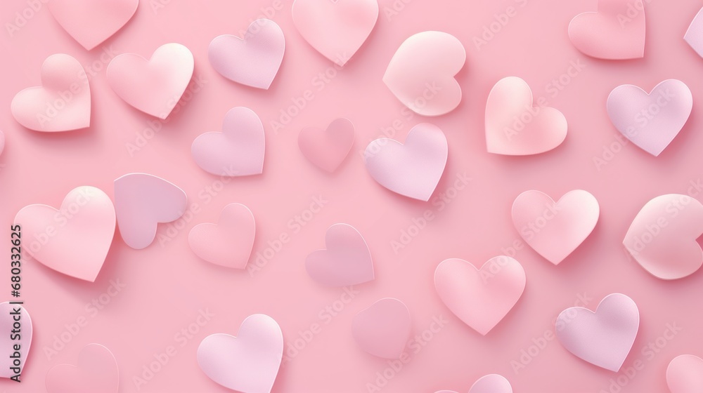 Craft a minimalistic heart pattern repeated across a soft gradient pink backdrop AI generated illustration