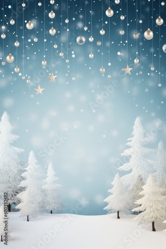 Cute and simple Christmas backdrop for a calming holiday wallpaper AI generated illustration