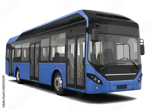 3d bus luxury vip first class travel electric zero carbon emition tourism tour public route modern art design vector template isolated white background