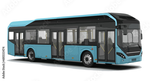 3d bus luxury vip first class travel electric zero carbon emition tourism tour public route modern art design vector template isolated white background