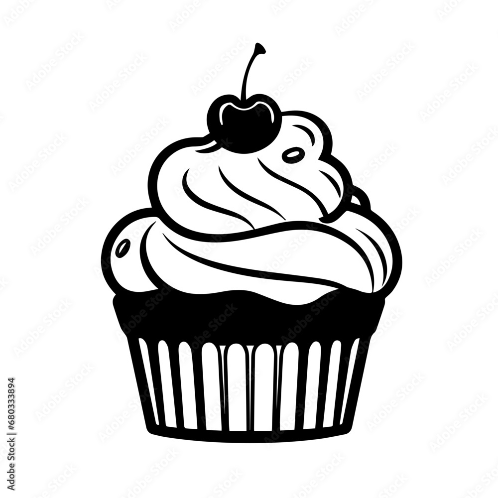 Tempting Cupcake Delight Vector Illustration Tempting Cupcake Delight Vector Illustration