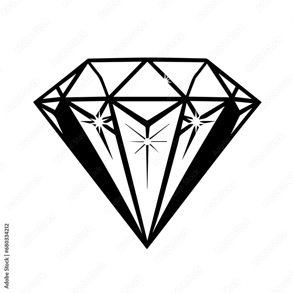 Sparkling Diamond Gem Vector Illustration Sparkling Diamond Gem Vector Illustration