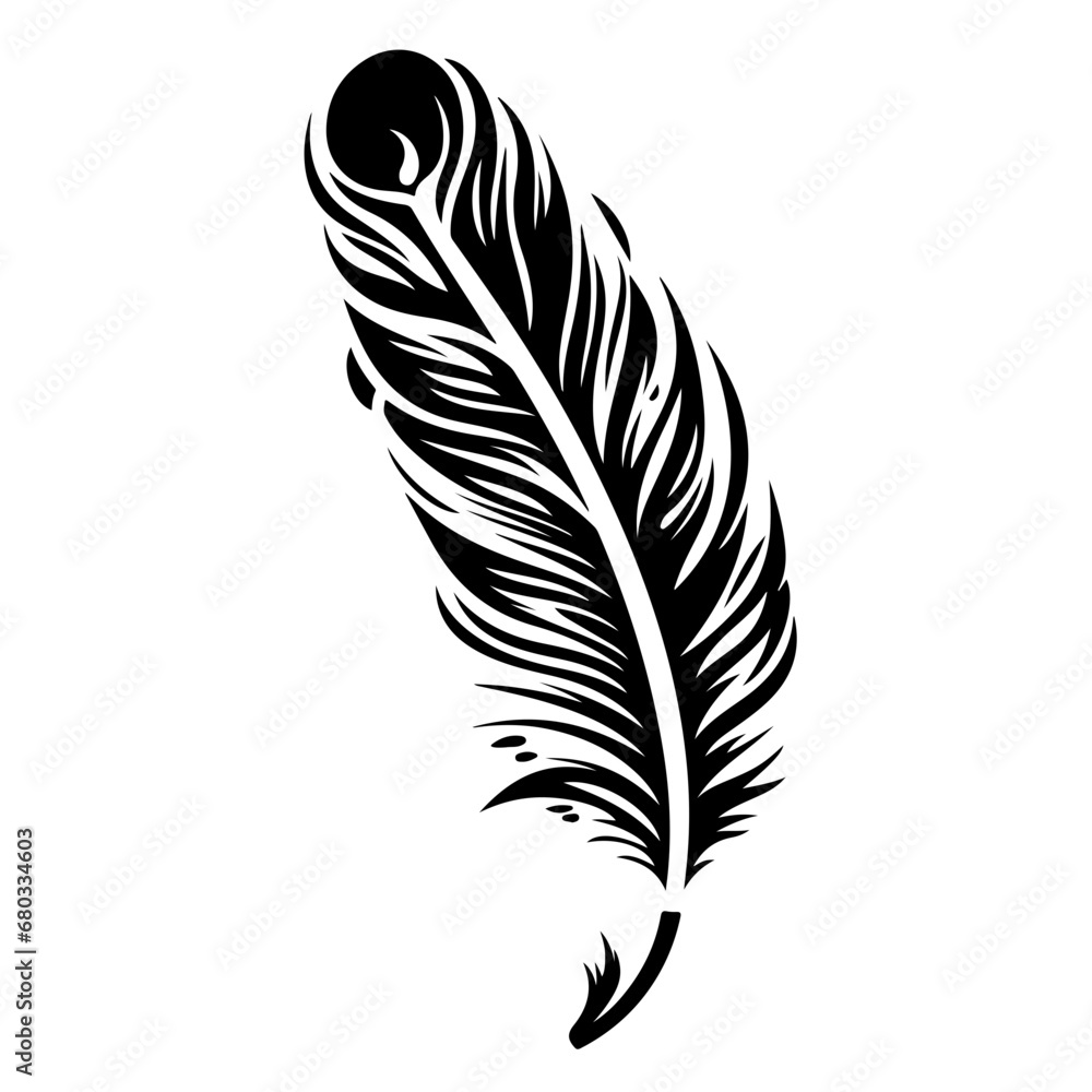 Elegant Feather Quill Vector Illustration Elegant Feather Quill Vector Illustration