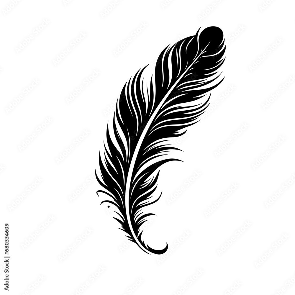 Elegant Feather Quill Vector Illustration Elegant Feather Quill Vector Illustration