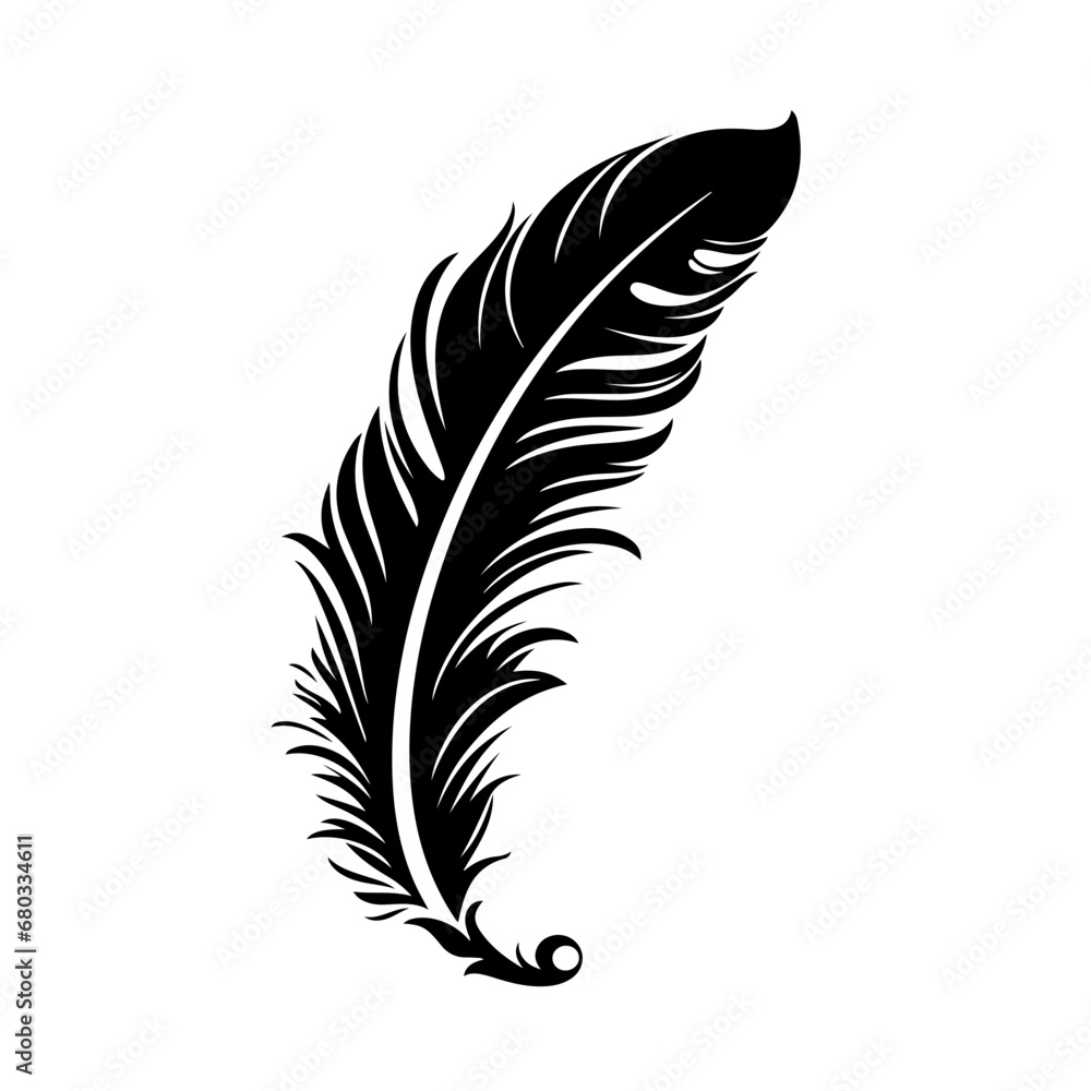 Elegant Feather Quill Vector Illustration Elegant Feather Quill Vector Illustration