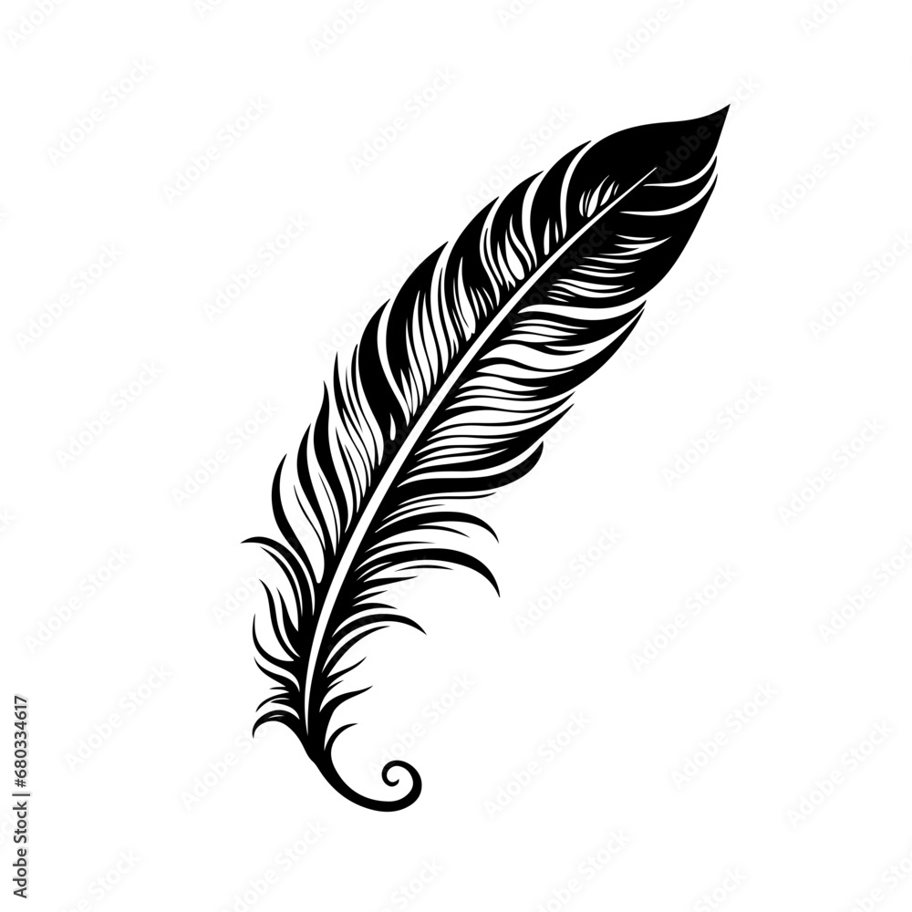 Elegant Feather Quill Vector Illustration Elegant Feather Quill Vector Illustration