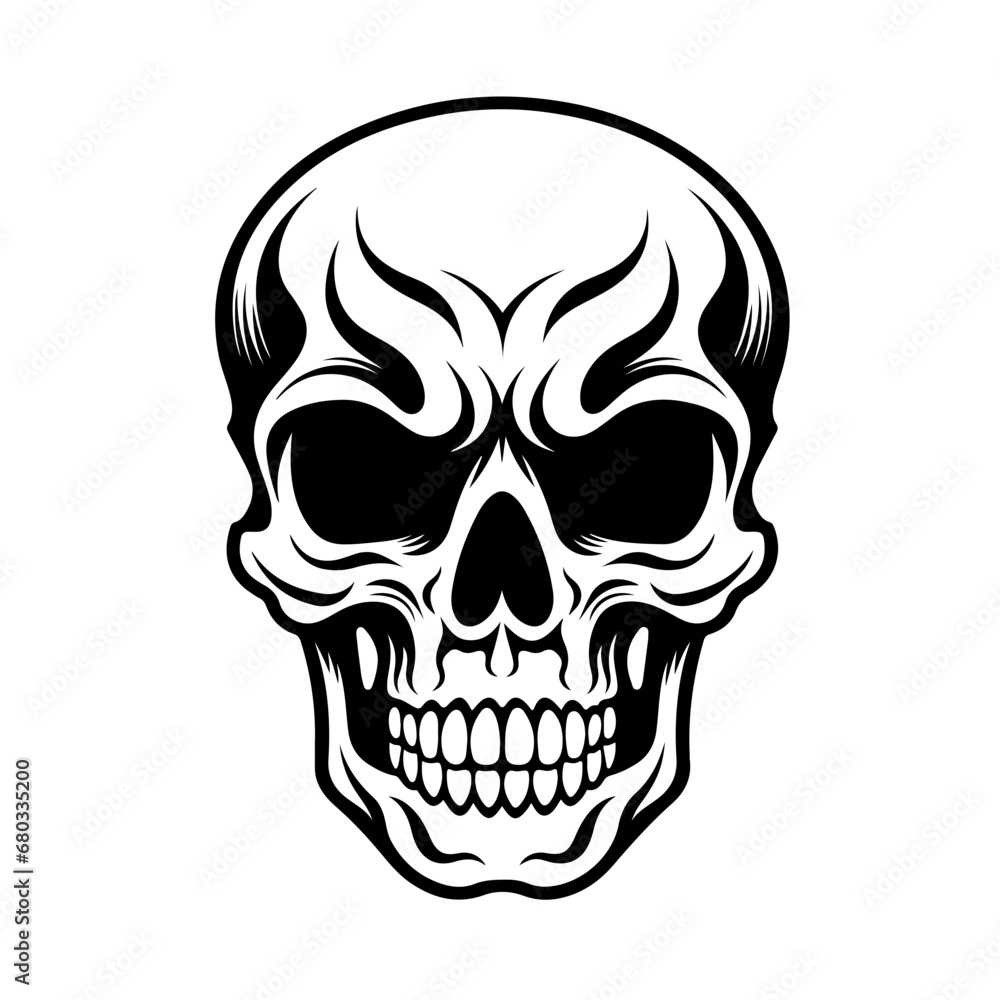 Intricate Skull Design Vector Illustration