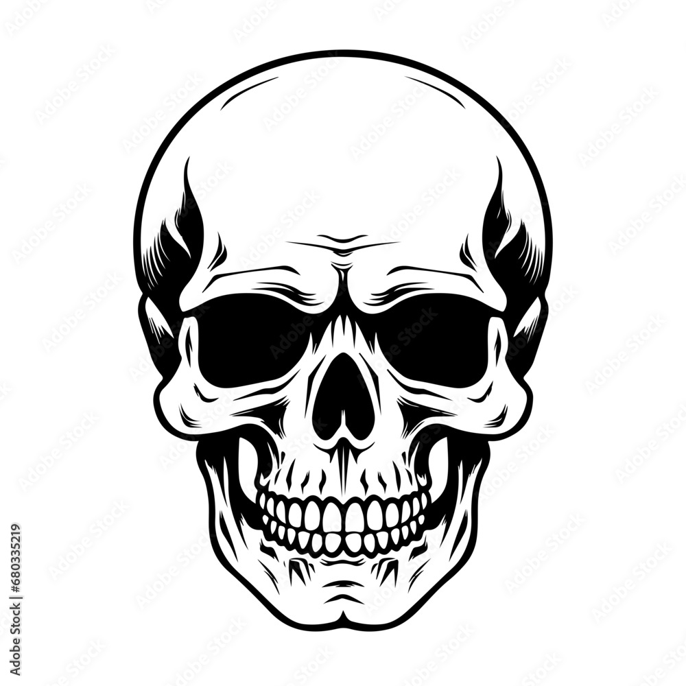 Intricate Skull Design Vector Illustration