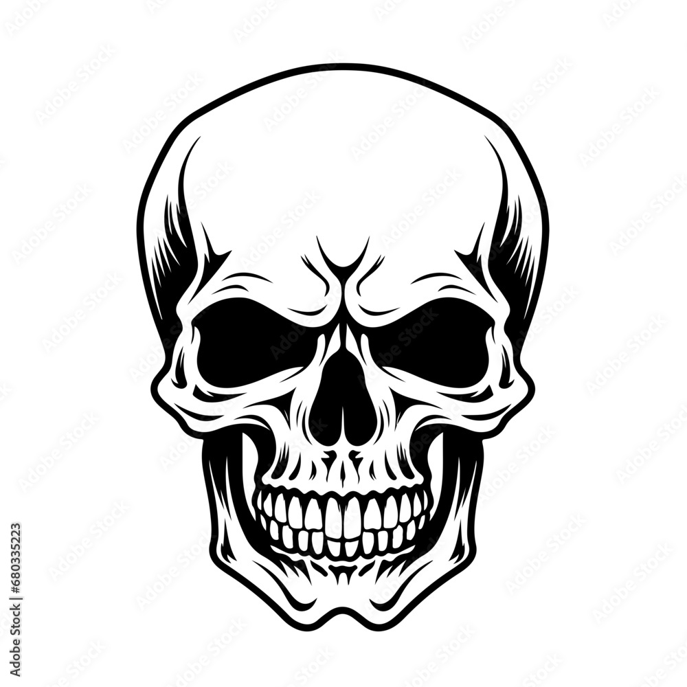 Intricate Skull Design Vector Illustration