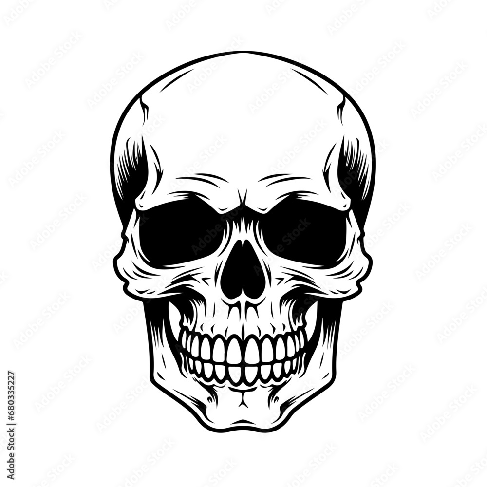 Intricate Skull Design Vector Illustration