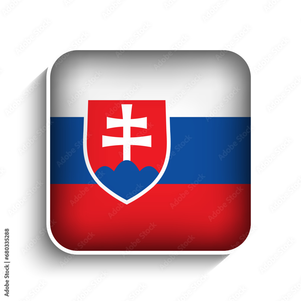 Fototapeta premium Vector Square Slovakia Flag Icon