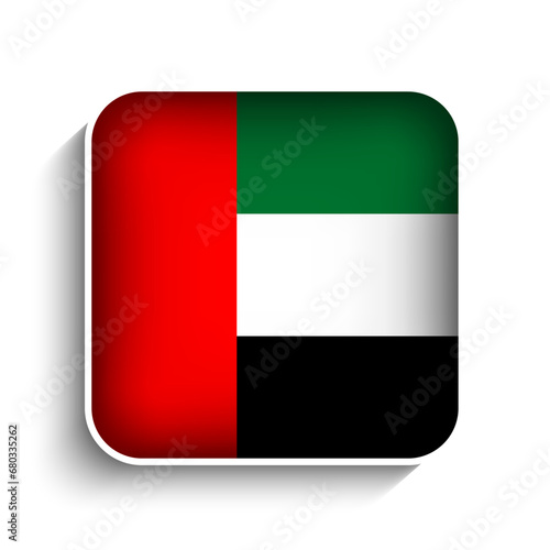 Vector Square United Arab Emirates Flag Icon