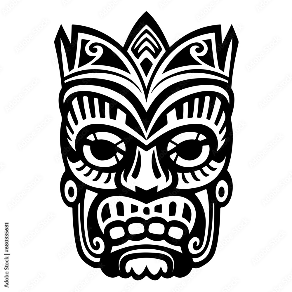 Exotic Tiki Mask Vector Illustration