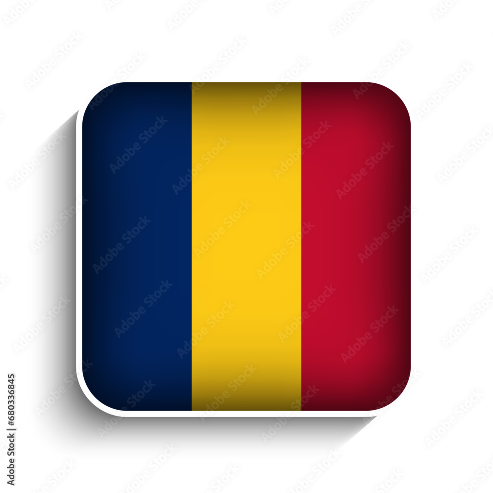 Fototapeta premium Vector Square Chad Flag Icon