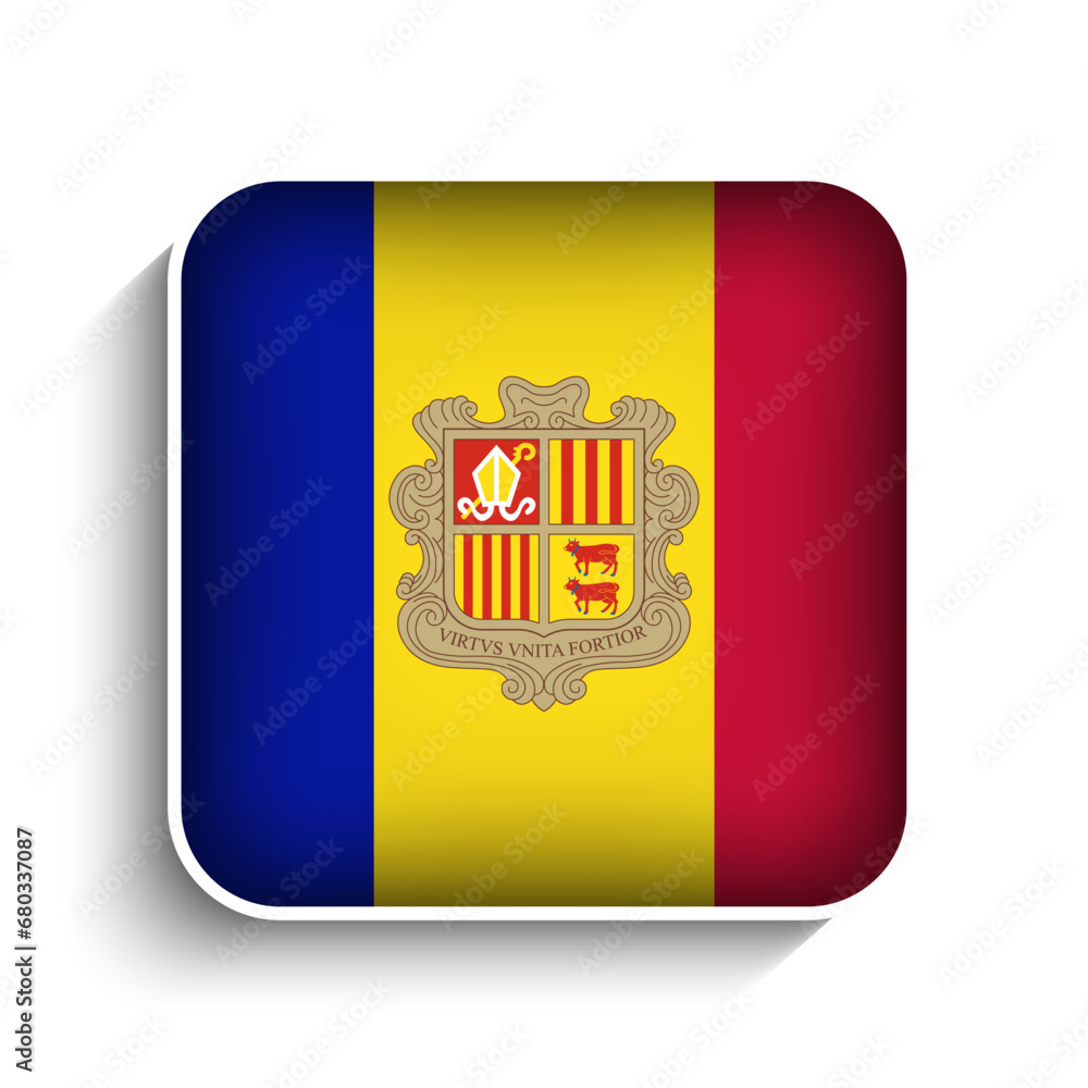 Obraz premium Vector Square Andorra Flag Icon