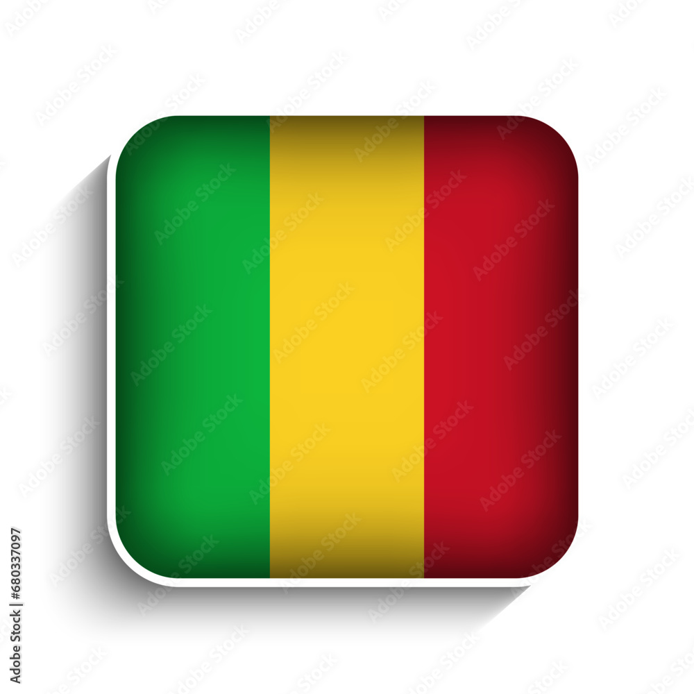 Fototapeta premium Vector Square Mali Flag Icon