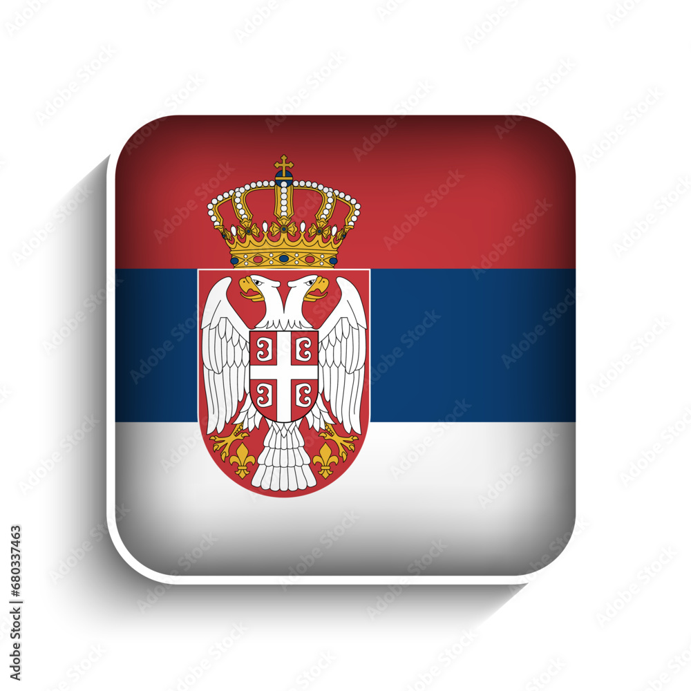 Obraz premium Vector Square Serbia Flag Icon