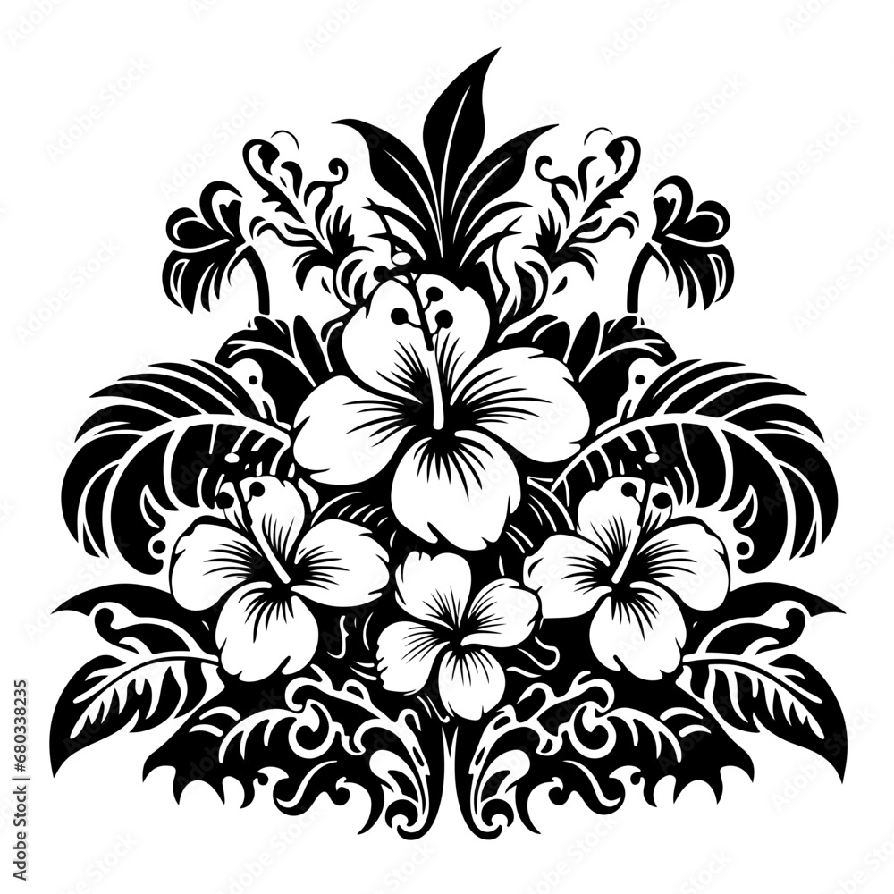 Exquisite Hawaii Flower Vector Illustration