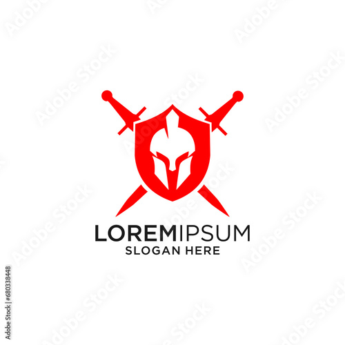 titan with sword logo design