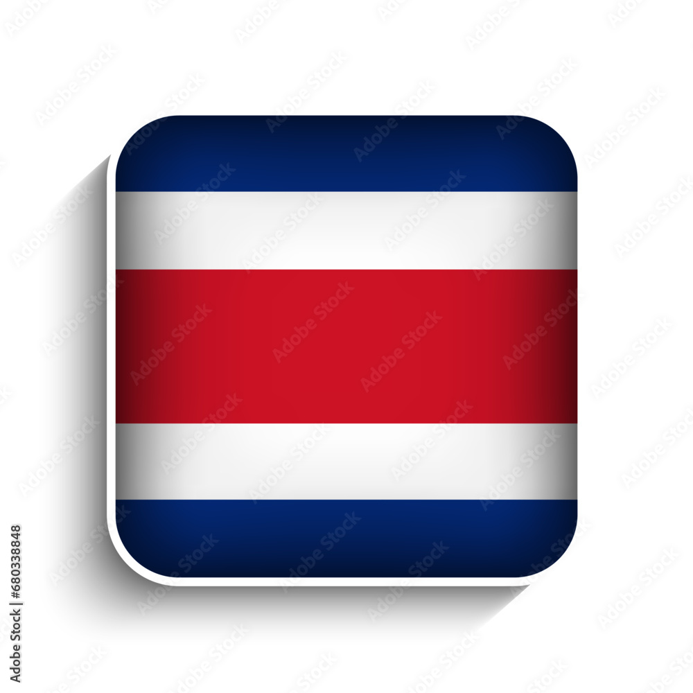 Naklejka premium Vector Square Costa Rica Flag Icon