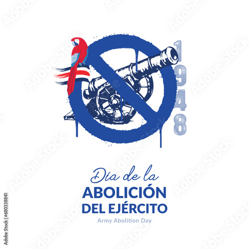 VECTORS. Editable banner for the Army Abolition Day in Costa Rica, December 1