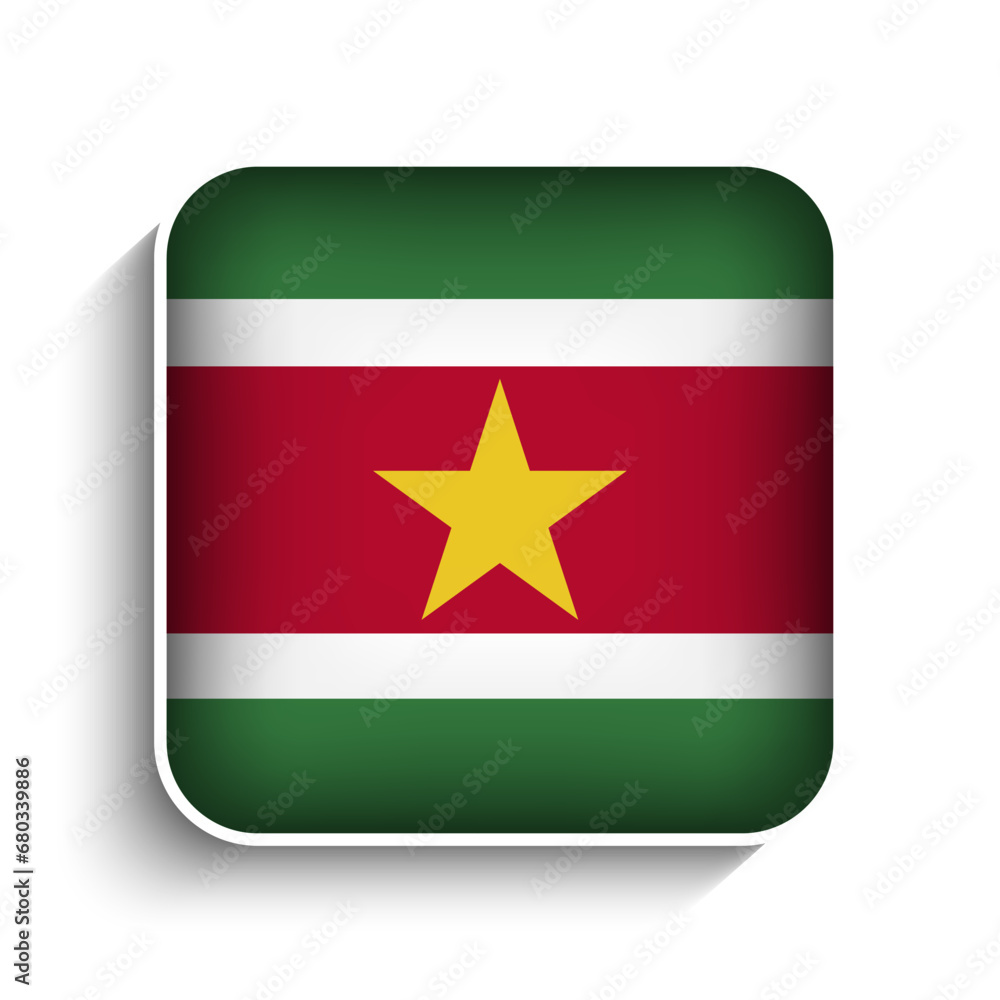 Vector Square Suriname Flag Icon Vector Square Suriname Flag Icon