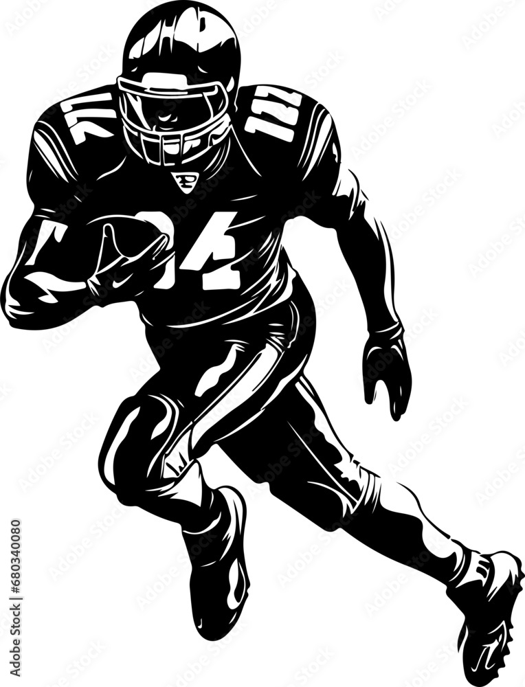 Powerful American Football Player Vector Illustration Powerful American Football Player Vector Illustration
