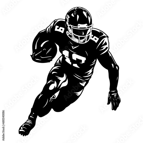 Powerful American Football Player Vector Illustration