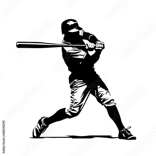 Energetic Baseball Player Vector Illustration