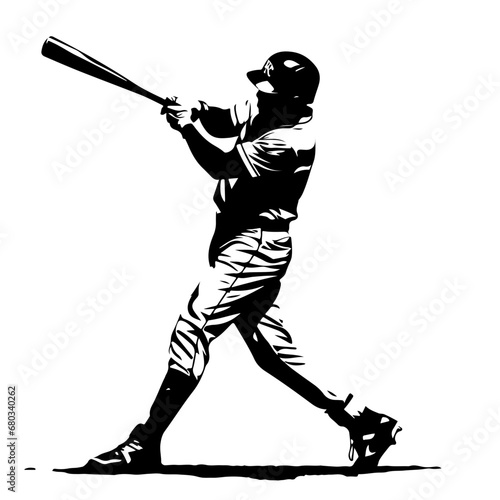 Energetic Baseball Player Vector Illustration