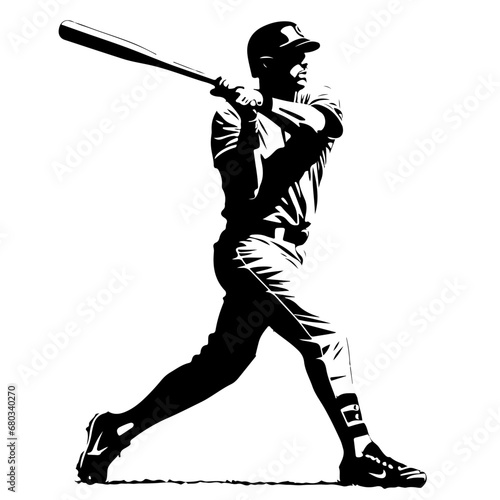 Energetic Baseball Player Vector Illustration photo