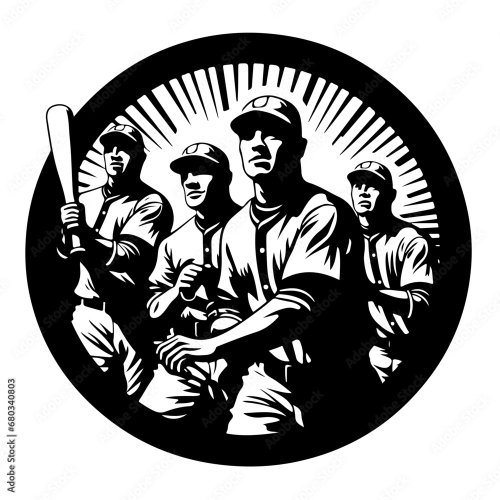 Dynamic Baseball Team Vector Illustration Dynamic Baseball Team Vector Illustration