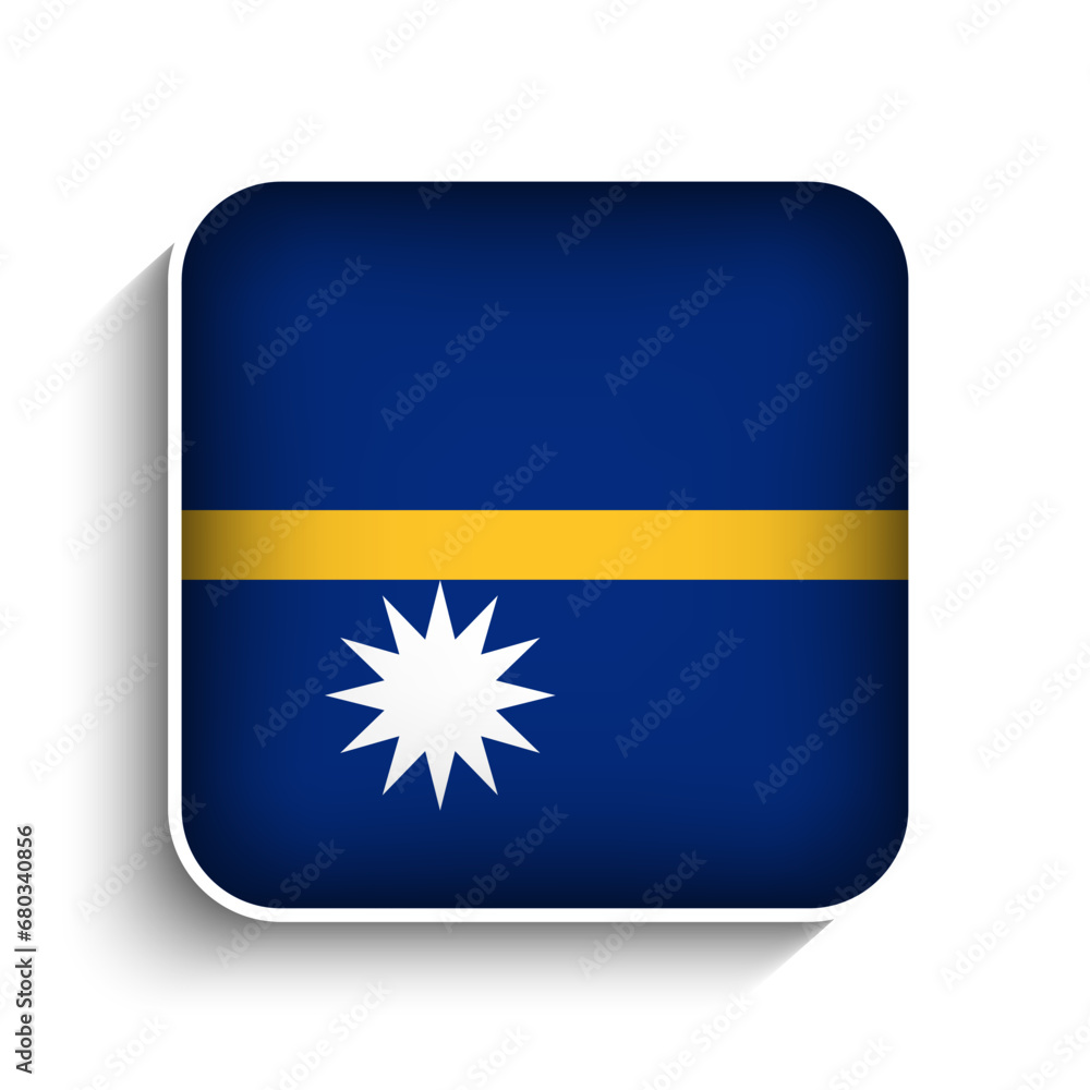 Obraz premium Vector Square Nauru Flag Icon