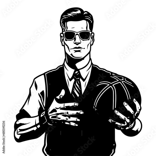 Basketball Referee Vector Illustration