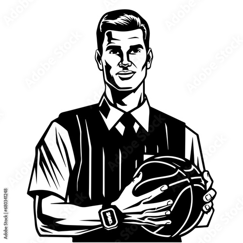 Basketball Referee Vector Illustration