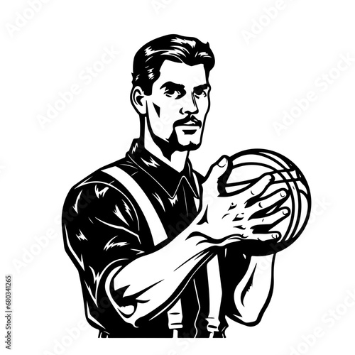 Basketball Referee Vector Illustration