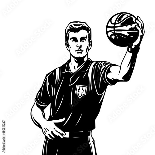 Basketball Referee Vector Illustration