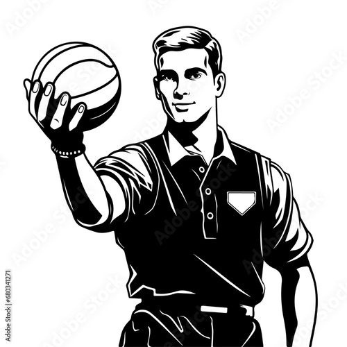 Basketball Referee Vector Illustration