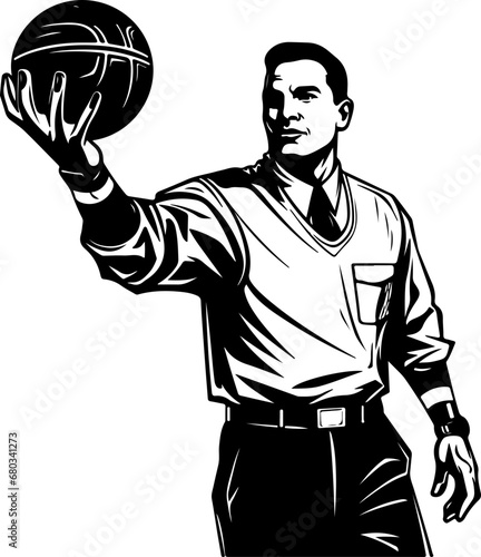 Basketball Referee Vector Illustration