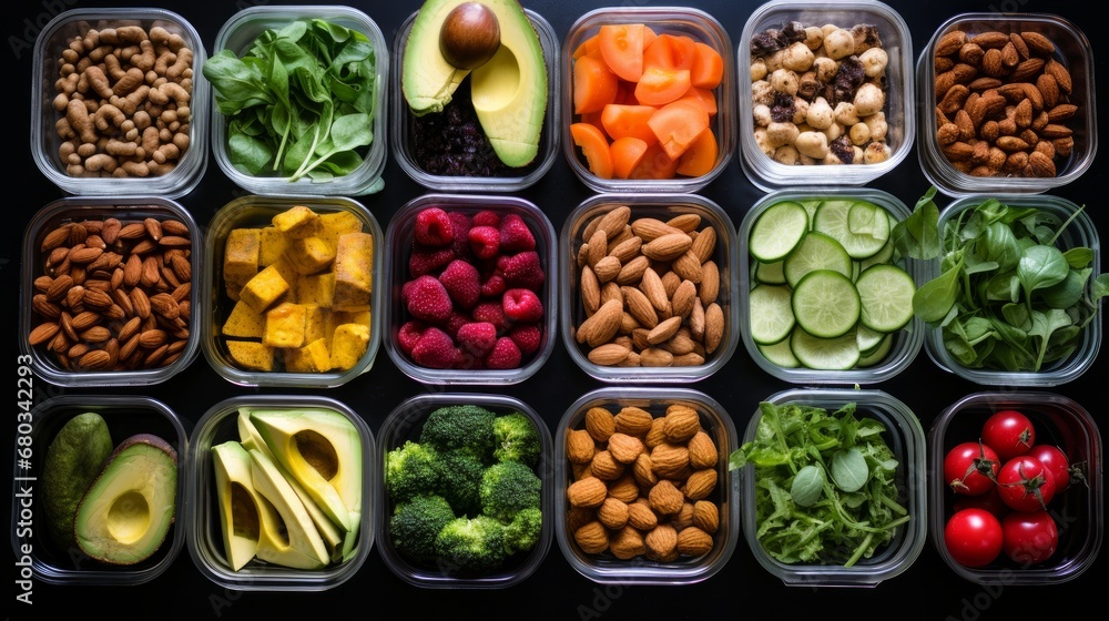 A shot of a healthy meal prep or snack AI generated illustration A shot of a healthy meal prep or snack AI generated illustration