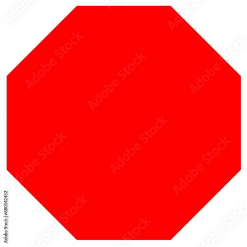 Red octagon shape icon  photo