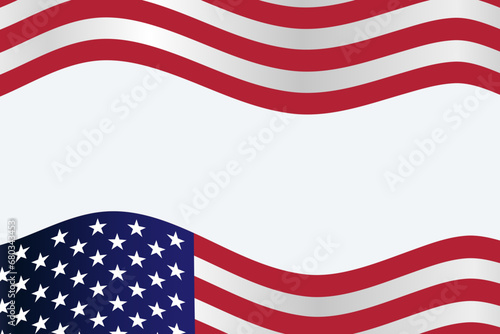 Flag of America USA background frame banner border for memorial, independence , veterans Day labor. Ceremony backdrop Vector illustration. photo