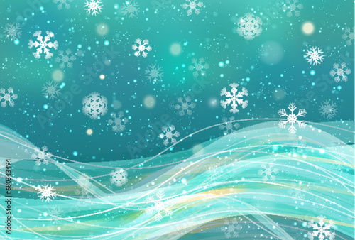 雪　クリスマス　冬　光　背景